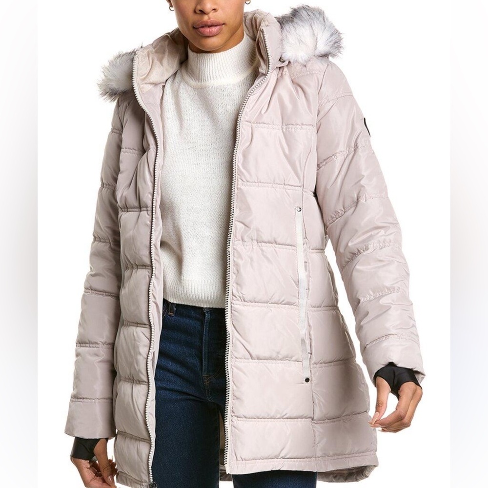 Nautica Women's Off White/Beige Puffer Coat w/removable Hood size XL NWOT